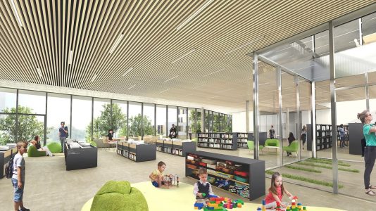 mediatheque la celle saint-cloud interieur acoustique