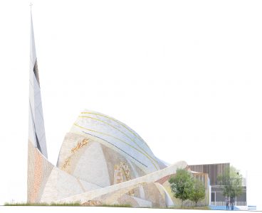 eglise saint-joseph le bienveillant voisins-le-bretonneux mosaique facade